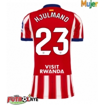 Camiseta Atletico Madrid Morten Hjulmand #23 Primera Equipación para mujer 2026-27 manga corta